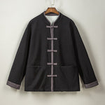 Fleece Lined Warm Padded Frog Button Hanfu Cardigan