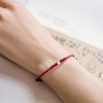 Buddha Stones 925 Sterling Silver Luck Bead Protection Red String Thin Cord Braided Bracelet