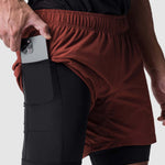 Men's fake two-piece multi-pocket quick-drying sports shorts