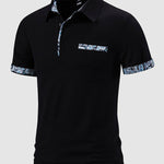 Men's Paisley Color Block Lapel Short Sleeve POLO