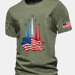 Regular Fit Fighter Jets With USA Flag Print Cotton T-Shirt