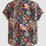 Men's Paisley Print Short Sleeve Shirt Shorts Set