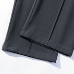 Single Pleat Drawstring Straight Leg Pants
