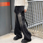 Washed Distressed Patchwork Deconstructed Jeans