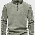 Men's Fleece Stand Collar Half-Zip Long Sleeve Sweatshirt