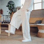 Retro Fake Two-piece Cotton And Linen Loose Skirt Pants