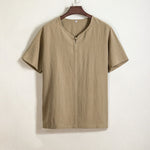 Retro Cotton Linen Button-down Shirt