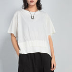 Loose Irregular Pleated Thin T-shirt