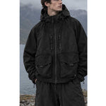 Color-blocked Large Pocket Shooded Windbreaker