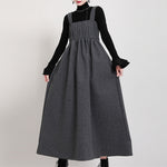 Woolen Pleated Strappy Dress