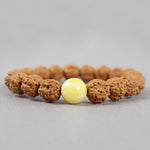 Buddha Stones Tibet Rudraksha Bodhi Seed Dzi Bead Amber Turquoise Wealth Bracelet