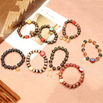 Buddha Stones Tibetan Gold Swallowing Beast Family Five God Of Wealth Thangka Fortune Bead Bracelet