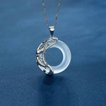 Buddha Stones "Wishing Luck and Prosperity" White Jade Koi Fish Necklace Includes Gift Message Card