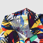 Men's Hawaiian print short-sleeved casual button-front resort shirt + casual shorts two-piece set