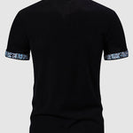 Men's Paisley Color Block Lapel Short Sleeve POLO