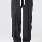Single Pleat Drawstring Straight Leg Pants