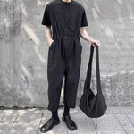 Men's Summer Black Loose Jumpsuit