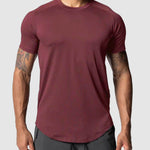 Men's Mesh Breathable Quick-Dry Elastic Solid Color Casual T-shirt