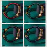 Buddha Stones Handmade Tibetan Turquoise Om Mani Padme Hum Strength Braided Bracelet
