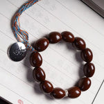 Buddha Stones Tibetan Natural Purple Gold Rat OM Chinese Zodiac Nine Palaces Eight Diagrams Charm Wealth Bracelet