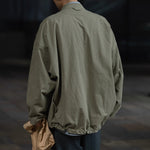 Retro Japanese Style Stand-up Collar Zip-up Jacket