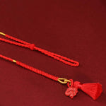 Buddha Stones Natural Cinnabar Dragon Blessing Red String Belly Chain