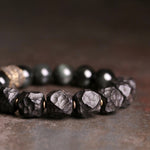 Buddha Stones Black Obsidian Ebony Wood Copper Strength Couple Bracelet (Extra 30% Off | USE CODE: FS30)