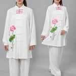 Buddha Stones Lotus Flower Leaf Pattern Tai Chi Meditation Prayer Spiritual Zen Practice Clothing Women's Set (Extra 30% Off | USE CODE: FS30)