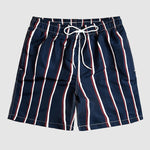 Men's Striped Double Layer Mesh Beach Swimming Shorts