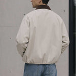 Retro Corduroy Collar Patchwork Loose Jacket