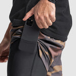 Men's Breathable Fake Two-Piece Trunks Sports Fitness Quick-Drying Casual Elastic  Pants
