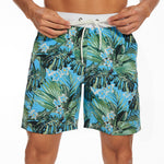 2 In 1 Contrast Tropical Print Swim Shorts