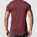 Men's Mesh Breathable Quick-Dry Elastic Solid Color Casual T-shirt