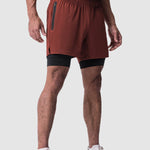 Men's fake two-piece multi-pocket quick-drying sports shorts