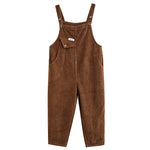 Solid Color Corduroy Harem Overalls