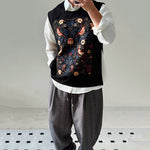 ã€�Nightingaleã€‘Round Neck Pullover Patch Loose Vest