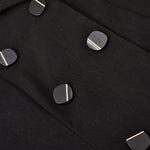 Black Slim Pleated Suit Dress