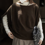 Sleeveless Crew Neck Loose Sweater
