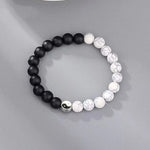 Buddha Stones 3pcs Natural White Turquoise Frosted Stone Bead Yin Yang Wealth Bracelet (Extra 35% Off | USE CODE: FS35)