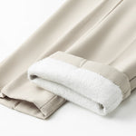 Warm Fleece-Lined Slim Fit Tapered Trousers