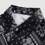 Men's Retro Paisley Print Casual Short Sleeve Shirt Shorts Set