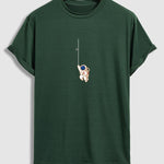 Men's Astronaut Print Casual Crew Neck short-sleeved T-Shirt