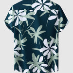 Men's Hawaiian vacation style floral print button down short sleeve shirt