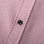 Men's solid color Cotton-linen button casual short-sleeved shirt