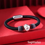 Buddha Stones 999 Sterling Silver 12 Constellations of the Zodiac Blessing Handmade String Bracelet (Extra 35% Off | USE CODE: FS35)
