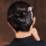 Buddha Stones Red Sandalwood Amethyst Aventurine Protection Hairpin Decoration
