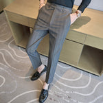 British Plaid Slim-fit Casual Trousers