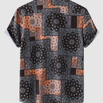 Men's Vintage Paisley Print Casual Short Sleeve Shirt