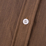 Men's Solid cotton casual lapel solid color short-sleeved shirt