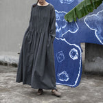 Retro Loose Pleated Robe Dress